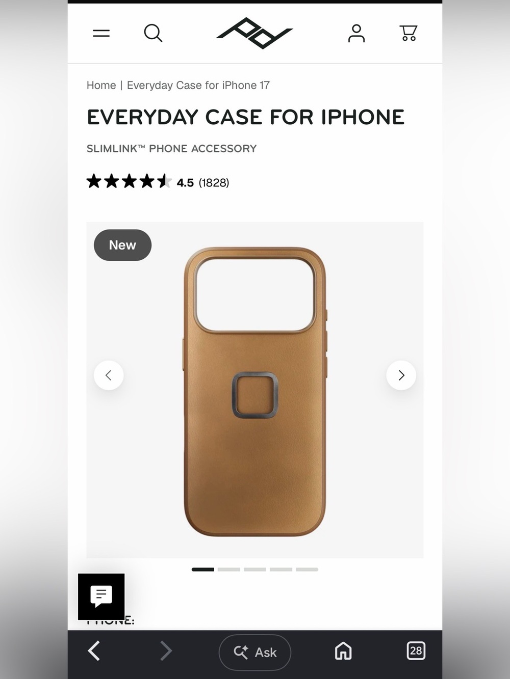 Peak Design Everyday SlimLink Case for iPhone – Brown